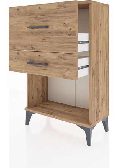 Arges Komodin 2 Çekmeceli 60x30x96 Çam-çam Çam