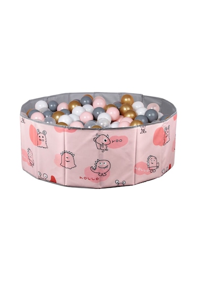Baby Marine Katlanabilir Top Havuzu + 200 Top Desenli Pembe