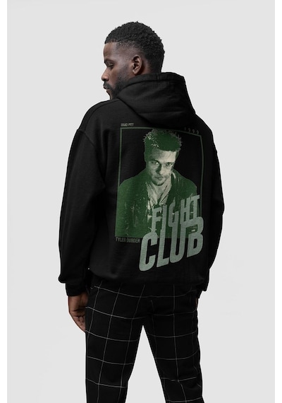 Sevbano Fight Club Tyler Durden Baskılı Unisex Oversize Film Karakteri Ho Siyah