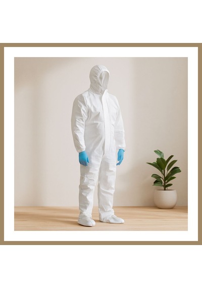 Kahveci.store Koruyucu Tulum Xl Non-woven Beyaz 179-187cm, 108-115cm 22