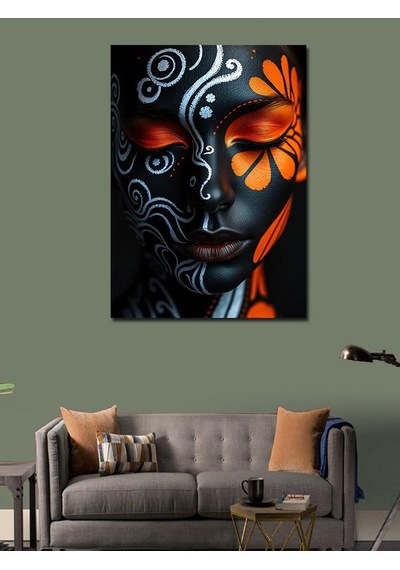 Kanvas Tablo Karanlık Ve Maskeli Yüz 100cmx140cm