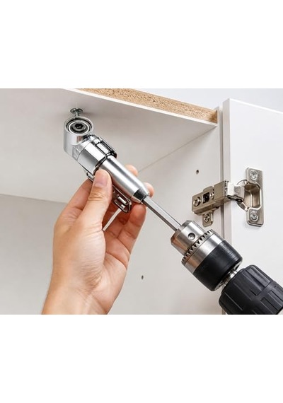 Orret Home 90 Derece Vidalama Köşe Adaptörü 360 Döner Başlıklı Matkap Aparatı Dar Alan Vida Sıkma Ucu 6.35mm Hex Şaft Profesyonel Açılı Adaptör 0.1 M