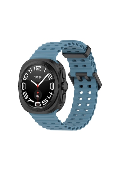 Butam Bilişim Galaxy Uyumlu Watch Ultra 47mm Krd-118 Tırtıklı Tasarım Silikon Kordon-lacivert