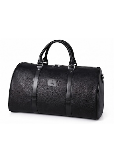 Klasik Vegan Deri Unisex Seyahat Spor Hastane El Ve Omuz Çantası Kabin Boy El Valizi Hostes Bavulu 45x30x28 Cm Siyah