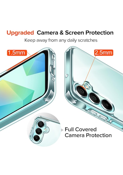 Samsung Galaxy Uyumlu A16 Şeffaf Silikon Kılıf + 2 Adet Ekran Koruyu
