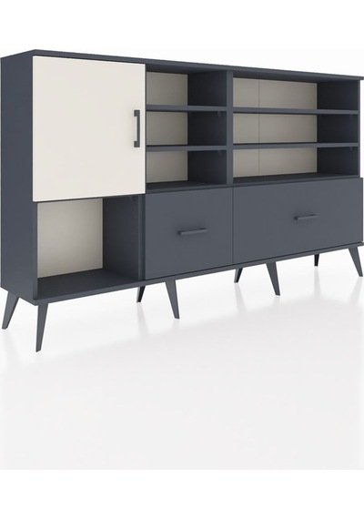 Arges Konsol 8 Raflı 2 Çekmeceli Tek Kapaklı 176x30x99 Antrasit-aytaşı/antrasit Aytası/antrasıt - Antrasıt Arges Konsol 8 Raflı 2 Çekmeceli Tek Kapaklı 176x30x99 Antrasit-aytaşı/antrasit Aytası/antrasıt - Antrasıt