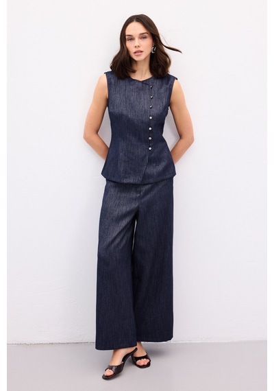 Sateen Livia Pantolon - Lacivert-136911 Lacivert