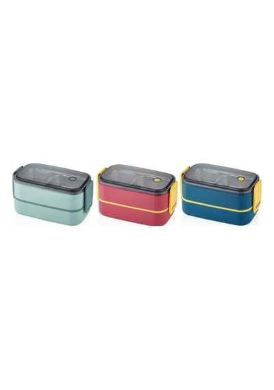 Vagon Life Beslenme Kutusu Lunch Box Paslanmaz Çelik 1400 Ml Bl50002-2 Çok Renkli