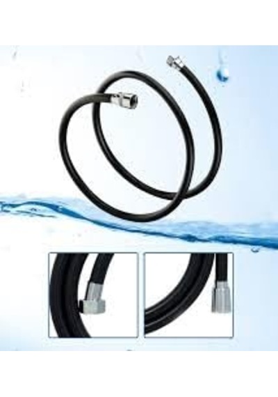 Feyzayapı Black Paslanmaz Kopmaz Patlamaz Kaliteli Pvc Duş Hortumu - Yüksek Kaliteli Lüx Duş Spirali - Tüm Duş Setleri/duş Başlıkları İle Uyumlu G1/2 - 150cm Siyah