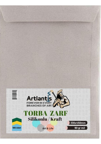 Torba Zarf 33x45 Cm Kraft 90 Gr Silikonlu 100'lü 1 Paket Artlanti