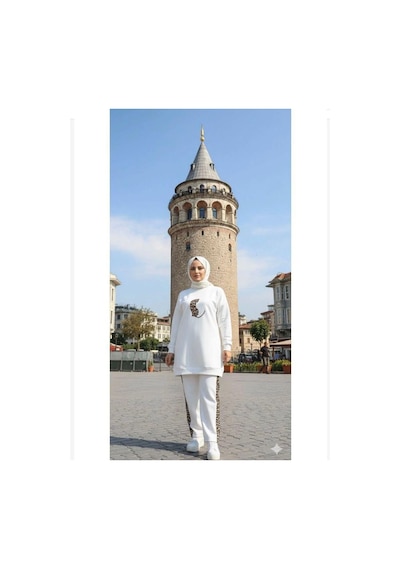 Lovie Moda Kadın Leopar Baskılı Eşofman Takımı Beyaz