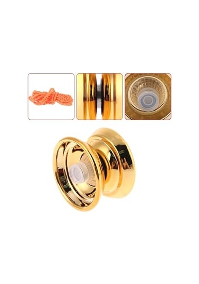 Metal Yoyo Oyuncak Extra Rulmanlı Profesyonel Yo-yo Oyuncağı Unresponsive Yoyo Gold
