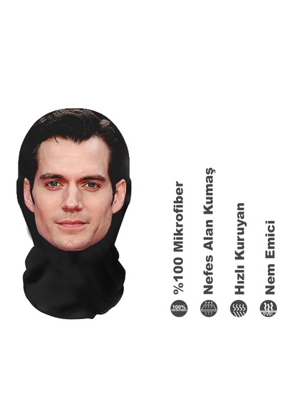 Superman Henry Cavill 3 Boyutlu Nefes Alabilen Ünlü Maskesi