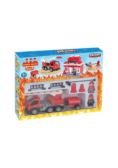 Nessiworld 03 610 Double Blocks İtfaiye Seti -pilsan Oyuncak-39251