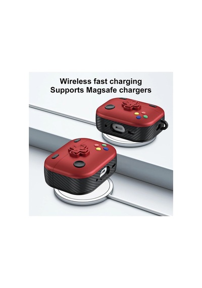 Caseonn Apple Airpods Uyumlu 5 Kılıf Gamepad Tasarımı Kilitli Kapak Yeşil