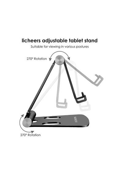 Masaüstü Metal Tablet Ve Telefon Tutucu Stand Katlanabilir 270 H