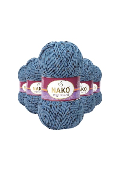 Tedar 5 Adet Vega Tweed Premium Akrilik El Örgü İpi Yünü No: 31764 Najmaddin (No:1) 8.5Cm X 10.5 Cm