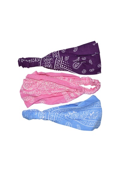 Lastikli Paraşüt Bandana Şal Desenli Çok Renkli