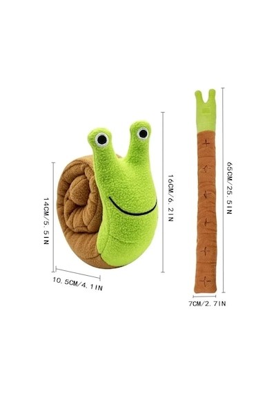 Tineke Salyangoz Peluş Köpek Sesli Oyuncağı Ödül Mama Saklama Çiğneme