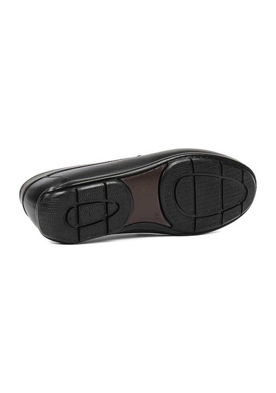Erkek Siyah Baskılı Deri Loafer
