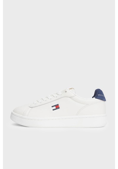 Tommy Jeans Deri Sneaker Ayakkabı Kadın Ayakkabı En0en03146 0gz Beyaz-mavi