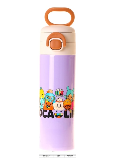 Kaukko Kids 520 Ml Toca Life Baskılı Lila - Turkuaz Kız Çocuk Çelik Termos Matara Çift İçim Kilitli Kapak - L5341 Kaukko Kids 520 Ml Toca Life Baskılı Lila - Turkuaz Kız Çocuk Çelik Termos Matara Çift İçim Kilitli Kapak - L5341