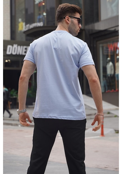 Madmext Mavi Regular Fit Basic Erkek Tişört 6131-mavi Mavi