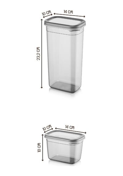 Vienev Peggy Serigrafi Etiketli Dikdörtgen Saklama Kabı Seti 5x 1.9 L 0.8 L 10'lu Çok Renkli