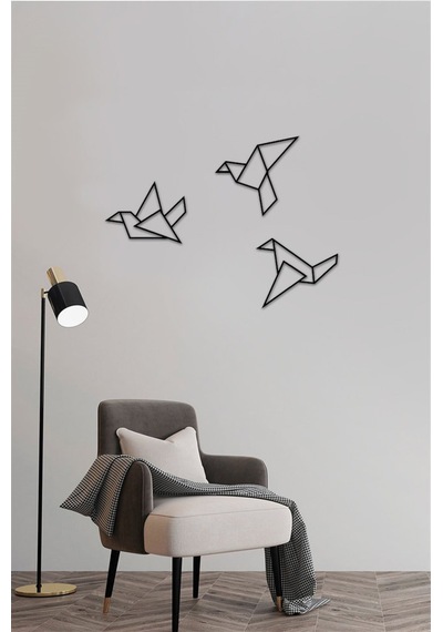3 Çizgi Kuş - Metal Tablo Set