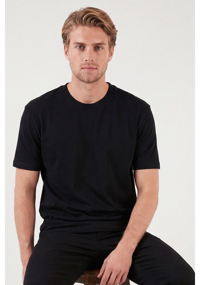 Buratti Pamuklu Relaxed Fit Bisiklet Yaka Basic T Shirt Erkek T Shirt 5905884 Siyah