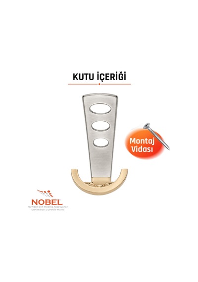 Bemol Lüks Portmanto Askı, Metal, Vestiyer Askı, 185 Gr, Dolap Askılık, Duvar Askılığı, Albrifin Saten Vidalı