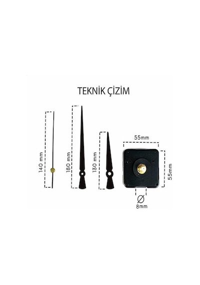 Saat Mekanizması 1. Sınıf Akar Sessiz Saat Mekanizması Askılı 3d Saatlerle Uyumlu Gold