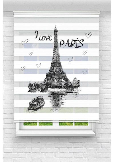 Perdecizade Enxboy Love Paris Dijital Baskılı Zebra Perde-cocuk Odası-stor Perde Renkli