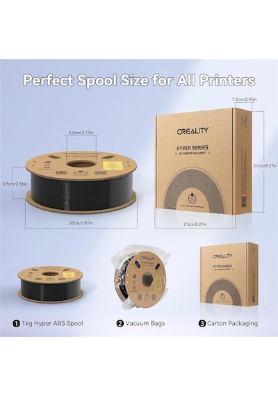 Creality Hyper Petg Siyah Filament 1.75mm 1kg - Urhanshop Gönderimli