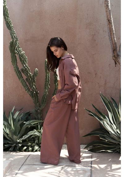 Mai Collection Mai Studios Co. Mirabella Açık Bordo Gömlek Pantolon Takım Acık Bordo