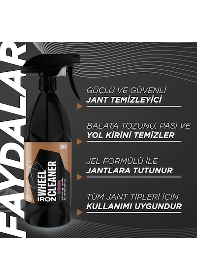 Gyeon Q²m Iron Wheel Cleaner Redefıned Jant Temizleyici Demir Tozu Balata Tozu Çözücü - 1000 Ml