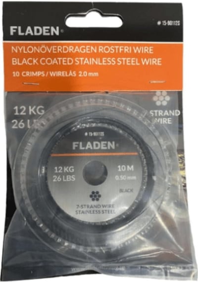 Fladen Çelik Tel Makara 10m-siyah 30kg