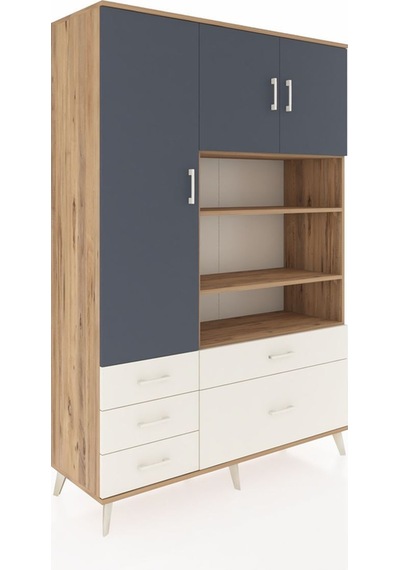 Hyperion Dolap 9 Raflı 5 Çekmeceli 3 Kapaklı 132x44x195 Çam-antrasit/aytaşı Antrasıt/aytası Hyperion Dolap 9 Raflı 5 Çekmeceli 3 Kapaklı 132x44x195 Çam-antrasit/aytaşı Antrasıt/aytası