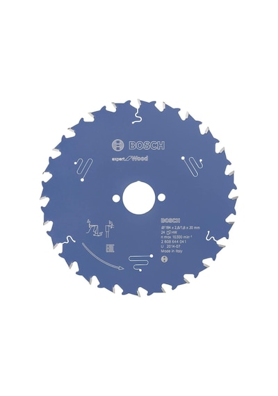 Dairesel Testere Bıçağı Expert İçin Ahşap, 184 X 30 X 2,6 Mm, Diş Sayısı 24, 1 Adet, 2608644041 Siyah
