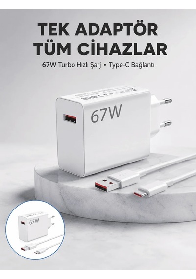 Lb 67 Watt Güvenli Hızlı Şarj Adaptörü Samsung M31 M33 M51 Uyumlu Yeni Nesil