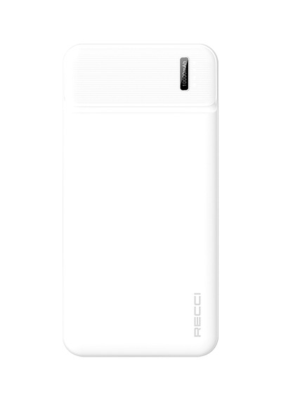 Recci Rpb-n16c Ultra İnce Hızlı Şarj Özellikli Led Işık Göstergeli Wireless Powerbank 10000mah Beyaz Beyaz