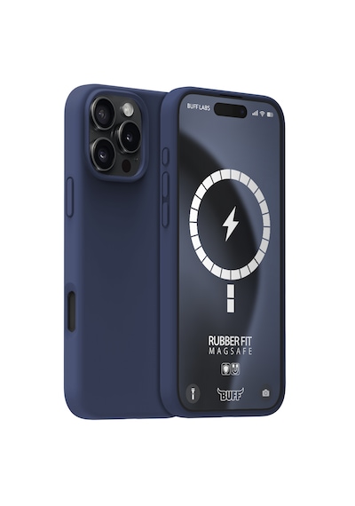 Apple Uyumlu iPhone Buff 16 Pro Magsafe Rubber Fit Silikon Kılıf Storm Blue