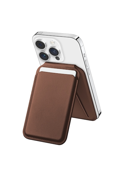 Buff Apple Uyumlu iPhone Walletmag 2.0 Stant Manyetik Deri Cüzdan Brown Kahverengi