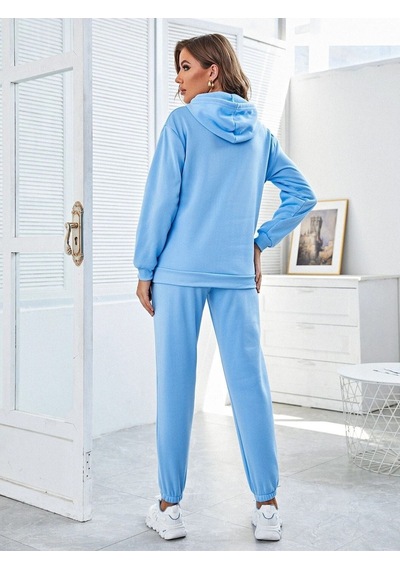 Bebe Mavisi Kadın Eşofman Takımı - Oversize Bebe Mavisi-245798