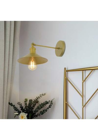 Yekta Gold Duvar Lambası Yatak Odası-Yatak Başı-Banyo İçin Modern Sarı