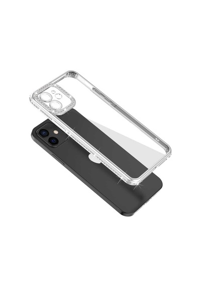 Apple Uyumlu iPhone 12 Kamera Korumalı Taşlı Zore Mina Kapak