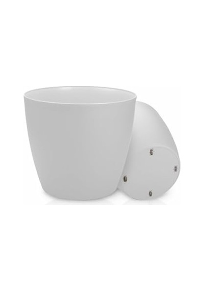 Beyaz Tekerlekli Saksı 48 Litre Büyük Saksı Geniş Hacimli Tekerlekli Saksı Beyaz 40 Cm Beyaz