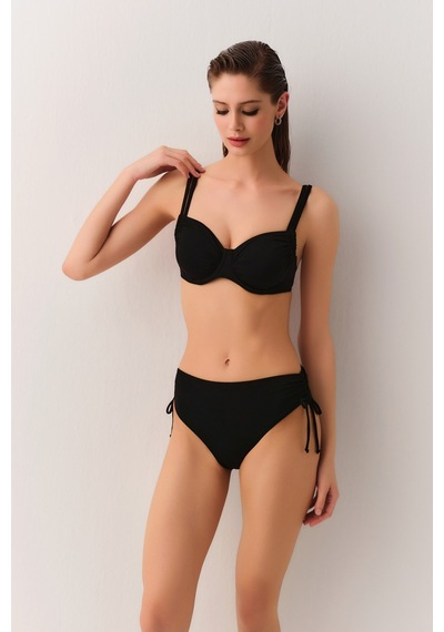 Suwen Yanı Büzgülü Bikini Alt Sbn26820012 Siyah