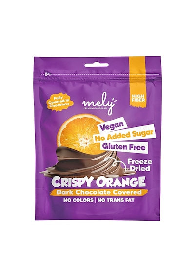 Mely Glutensiz & Şeker İlavesiz Çikolata Kaplı Dondurulup Kurutulmuş Portakal 50 G
