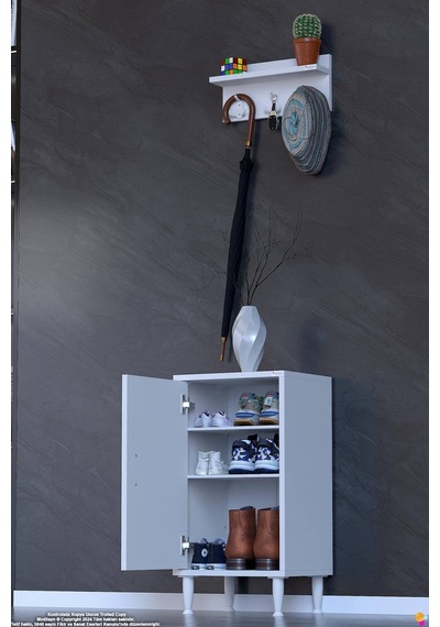 Aura Portmanto Vestiyer Ayakkabılık 2 Raf 3 Bölme 3 Kancalı Askılı Dar Alan Çok Amaçlı Dolap 35 Cm Aura Portmanto Vestiyer Ayakkabılık 2 Raf 3 Bölme 3 Kancalı Askılı Dar Alan Çok Amaçlı Dolap 35 Cm